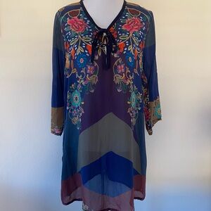 Johnny Was Ludios Tie Front Tunic